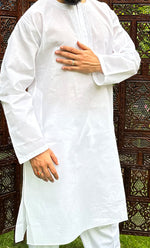 Load image into Gallery viewer, Men&#39;s Lucknowi Handcrafted Cotton Chikankari Kurta HONC0326010
