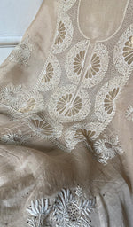 将图像加载到图库查看器中， Women's Lakhnavi Handcrafted Pure Organza Chikankari Unstitched Kurta And Dupatta Set- HONC0341960
