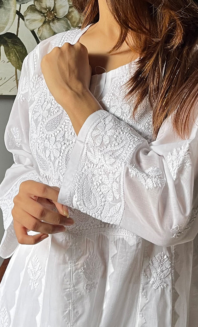 Women's Lucknowi Handcrafted Cotton Chikankari Kurti - HONC0302842