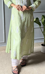 Load image into Gallery viewer, Women&#39;s Lakhnavi Handcrafted Kota Cotton Chikankari Kurti - HONC0305753
