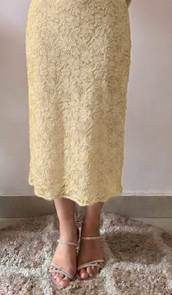 Women's Lakhnavi Handcrafted Viscose Georgette Chikankari Kurti with Slip.- HONC0164820