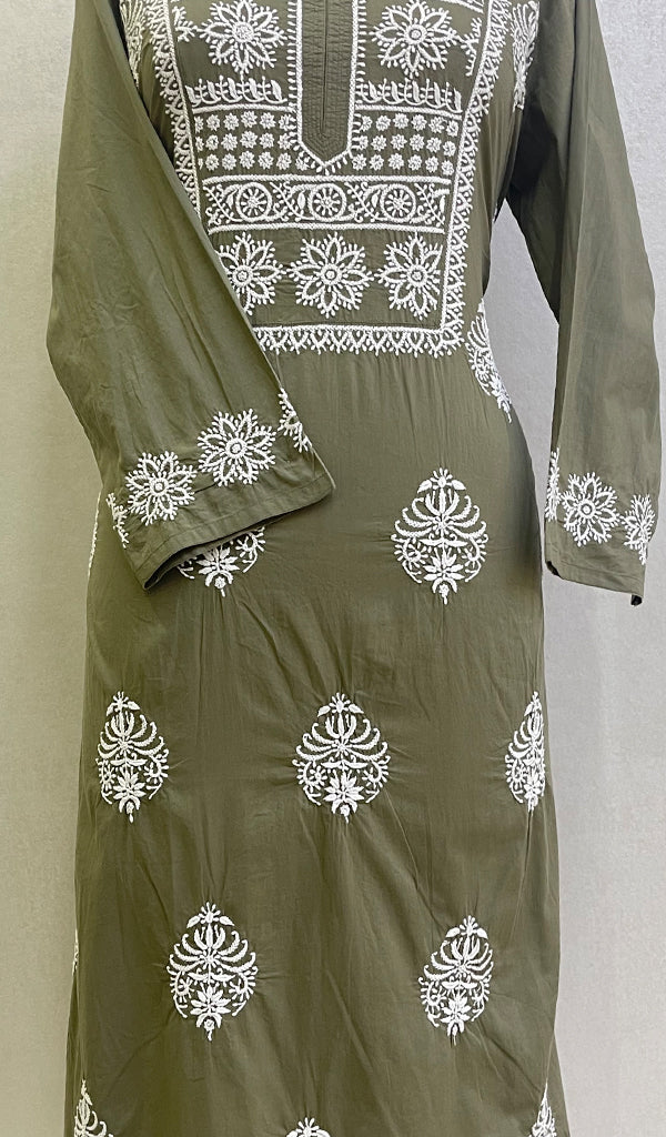 Lucknowi Handcrafted Cotton Chikankari Kurti-HONC0148368