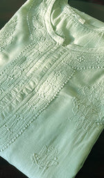 Load image into Gallery viewer, Women&#39;s Lucknowi Handcrafted Cotton Chikankari Kurti - HONC0213991

