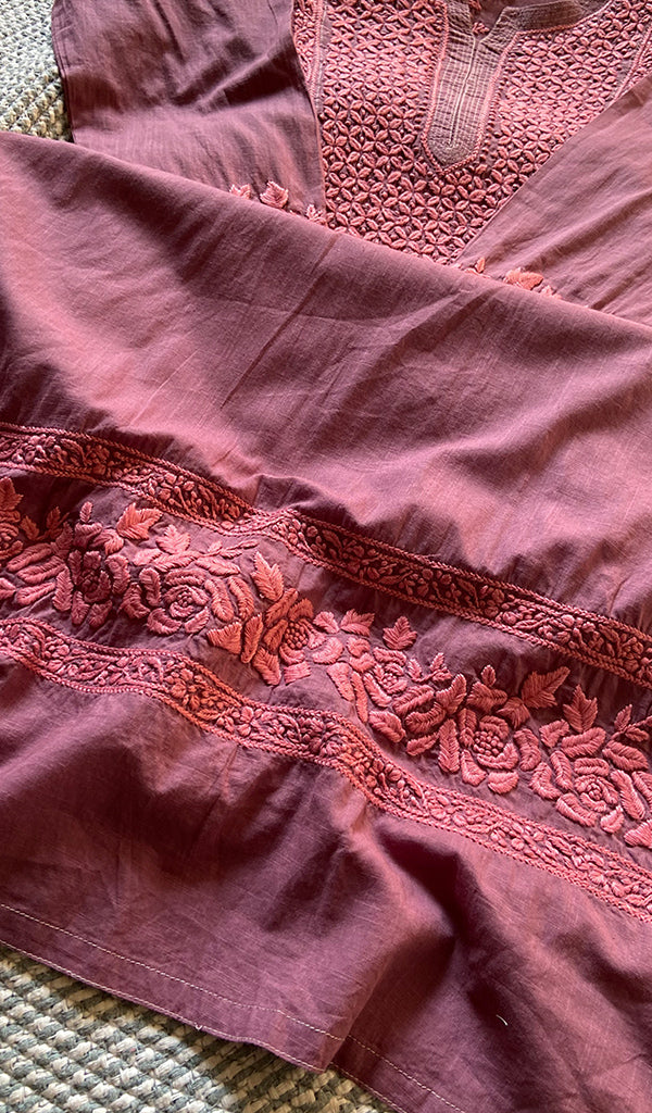 Women's Lucknowi Handcrafted Cotton Chikankari Kurti - HONC0301003