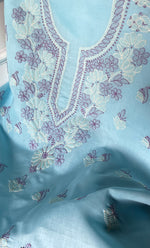 Load image into Gallery viewer, Women's Lakhnavi Handcrafted Unstitched Cotton Chikankari Suit Material - HONC0321793