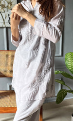 Load image into Gallery viewer, Women&#39;s Lakhnavi Handcrafted Muslin Chikankari Kurta And Pant Set - HONC0300555
