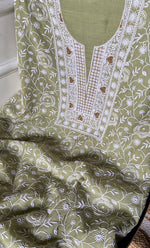 将图像加载到图库查看器中， Mehr Women&#39;s Lakhnavi Handcrafted Maheshwari Mul Chanderi Kurta And Dupatta Set - HONC0285404
