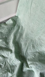 将图像加载到图库查看器中， Women's Lakhnavi Handcrafted Unstitched Cotton Chikankari Kurta Dupatta Set - HONC0362881
