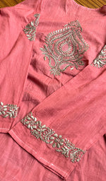 将图像加载到图库查看器中， Women&#39;s Lucknowi Handcrafted  Cotton Chikankari Kurti - HONC0301081
