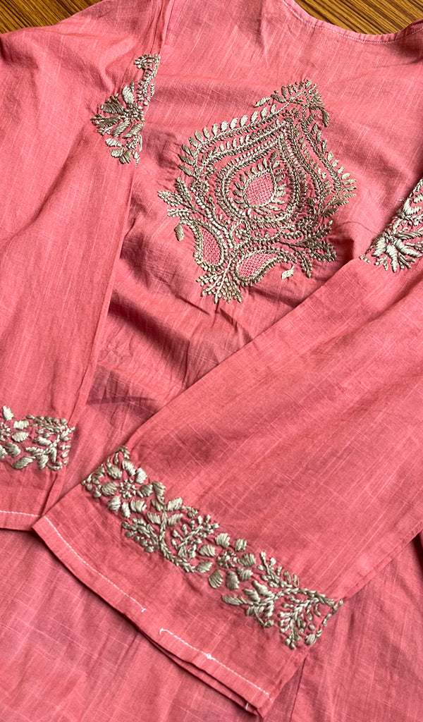Women's Lucknowi Handcrafted  Cotton Chikankari Kurti - HONC0301081