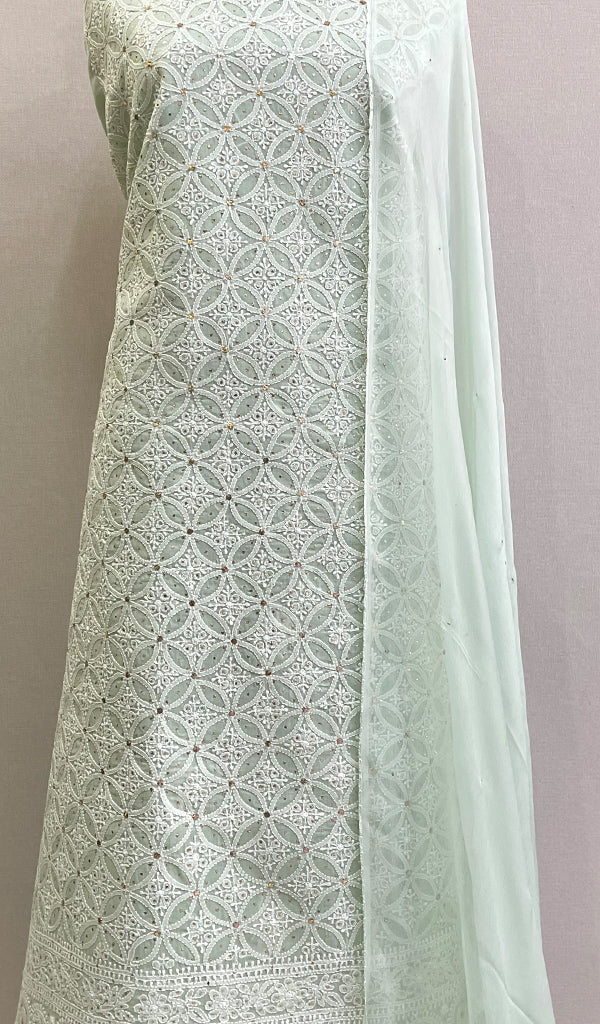 Women's Lakhnavi Handcrafted Cotton Chikankari Suit Material-HONC0197789