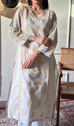Load image into Gallery viewer, Pakeezah Women's Lucknowi Handcrafted Cotton Chikankari Kurti - HONC0171271