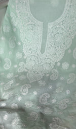 Load image into Gallery viewer, Women's Lakhnavi Handcrafted Cotton Chikankari Unstitched Kurti Fabric - HONC0367467