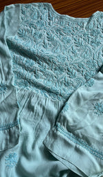 Load image into Gallery viewer, Women&#39;s Lucknowi Handcrafted Cotton Chikankari Kurti - HONC0300982
