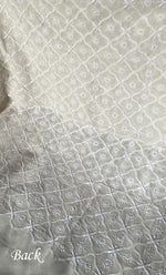 将图像加载到图库查看器中， Lucknowi Handcrafted Pure Silk Georgette Chikankari Unstitched Men&#39;s Kurta Fabric - HONC0313303
