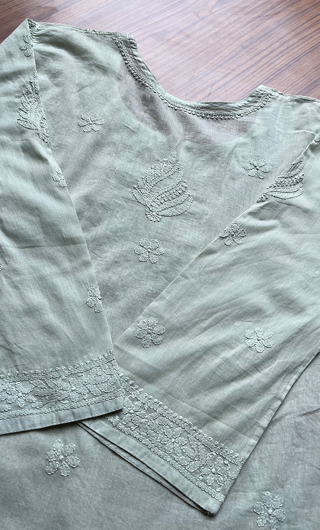 Women's Lakhnavi Handcrafted Cotton Chikankari Top -  HONC0214054