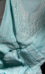 将图像加载到图库查看器中， Women&#39;s Lakhnavi Handcrafted Mul Chanderi Semi - Stitched Kurta And Dupatta Set - HONC0281966
