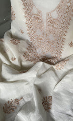 将图像加载到图库查看器中， Women&#39;s Lakhnavi Handcrafted Mul Chanderi Unstitched Kurta And Dupatta Set- HONC0311230
