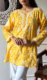Load image into Gallery viewer, Women's Lakhnavi Handcrafted Cotton Chikankari Top - HONC0346973