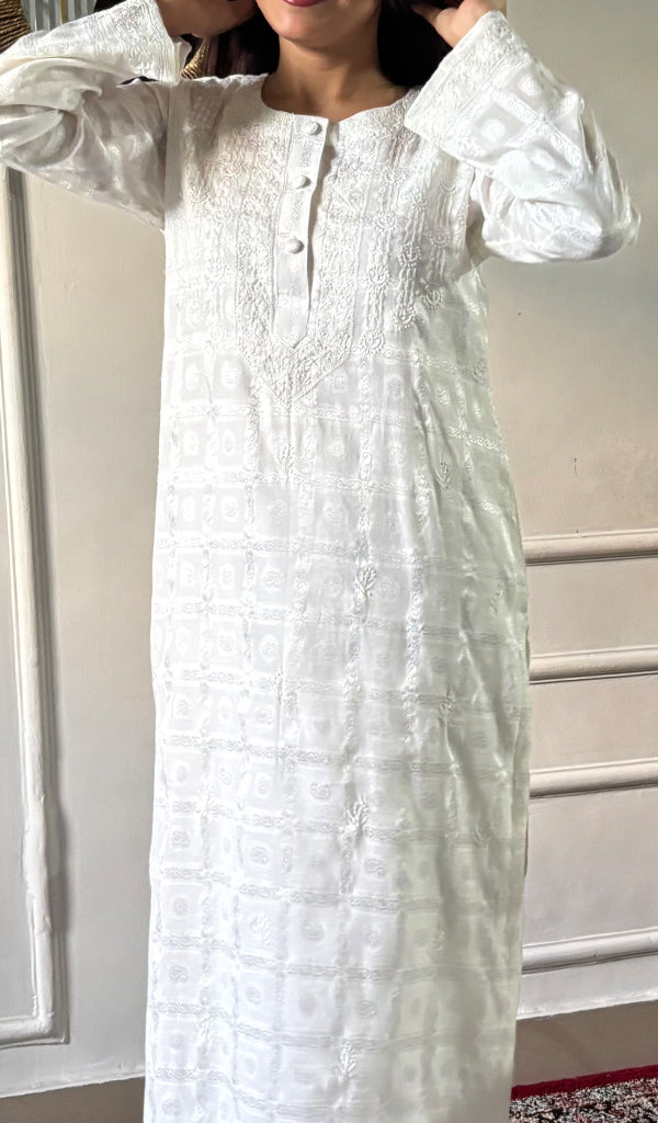 Prisha Women's Lucknowi Handcrafted Cotton Chikankari Kurti - HONC0341068