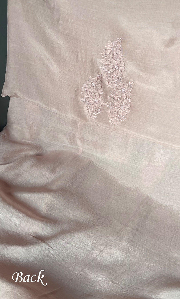 Women's Lakhnavi Handcrafted Modal Cotton Chikankari Unstitched Kurti Fabric - HONC0287651