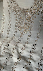 Load image into Gallery viewer, Women's Lakhnavi Handcrafted Pure Silk Georgette Chikankari Kurta And Dupatta Set- HONC0309588