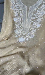 Load image into Gallery viewer, Jazba Women&#39;s Lakhnavi Handcrafted Mul Chanderi UnStitched Kurta And Dupatta Set - HONC0301698

