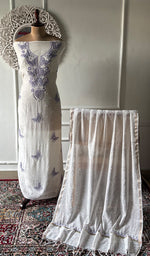 将图像加载到图库查看器中， Titli Women's Lakhnavi Handcrafted Unstitchd Mul Chanderi Kurta And Dupatta Set - HONC0330017