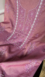 Load image into Gallery viewer, Women&#39;s Lakhnavi Handcrafted Tissue Chanderi Chikankari Suit Material - HONC0275988
