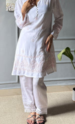 Load image into Gallery viewer, Women&#39;s Lakhnavi Handcrafted Modal Cotton Chikankari Top - HONC0307553
