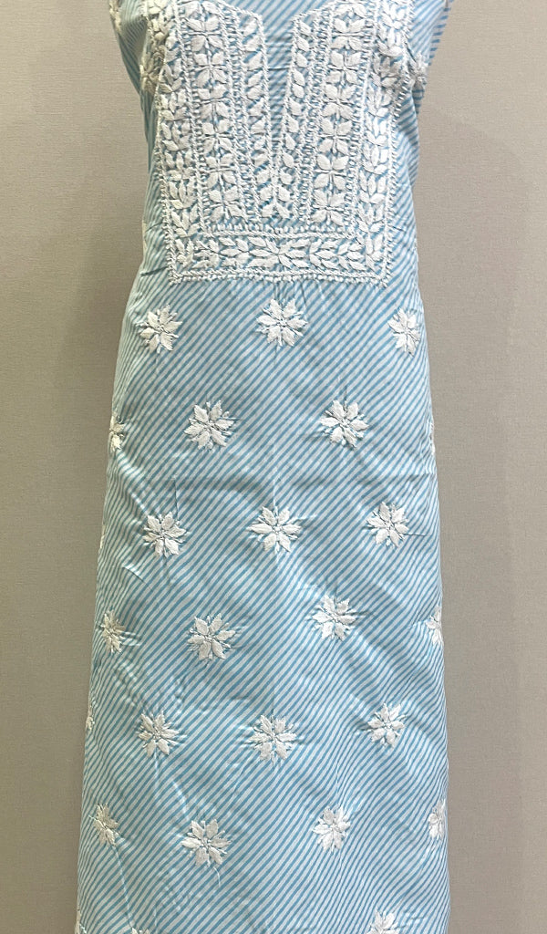 Women's Lakhnavi Handcrafted Cotton Chikankari Unstitched Kurti Fabric - HONC0192316