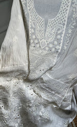 将图像加载到图库查看器中， Women&#39;s Lakhnavi Handcrafted Mul Chanderi Semi - Stitched Kurta And Dupatta Set - HONC0276198
