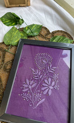 将图像加载到图库查看器中， Chikankari Momento Frame – Handcrafted Embroidery (9x 7 Inch, Rust ) - HONC0269444
