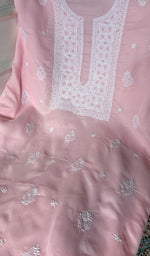 Load image into Gallery viewer, Women's Lakhnavi Handcrafted Cotton Unstitched Chikankari Suit Material - HONC0374488