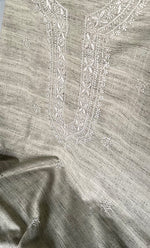 Load image into Gallery viewer, Lucknowi Handcrafted Cotton Chikankari Unstitched Men&#39;s Kurta Fabric - HONC0306857
