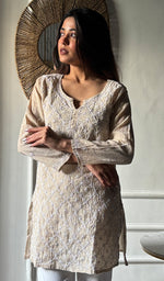 Load image into Gallery viewer, Women's Lakhnavi Handcrafted Cotton Chikankari Top - HONC0347034