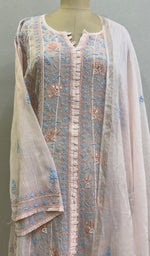 将图像加载到图库查看器中， Women&#39;s Lakhnavi Handcrafted Mul Chanderi Semi - Stitched Kurta And Dupatta Set - HONC0215481
