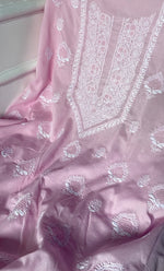 Load image into Gallery viewer, Women&#39;s Lakhnavi Handcrafted Unstitched Cotton Chikankari Suit Material - HONC0257113
