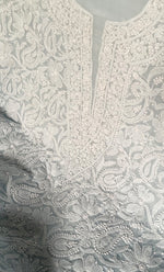 Load image into Gallery viewer, Women&#39;s Lakhnavi Handcrafted Unstitched Cotton Chikankari Suit Material - HONC0320307
