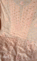 Load image into Gallery viewer, Women&#39;s Lakhnavi Handcrafted Cotton Chikankari Unstitched Kurti Fabric - HONC0307145
