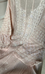 Load image into Gallery viewer, Women&#39;s Lakhnavi Handcrafted Mul Chanderi Semi - stitched Anarkali And Dupatta Set- HONC0298067
