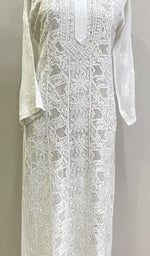 将图像加载到图库查看器中， Women&#39;s Lakhnavi Handcrafted Viscose Georgette Chikankari Kurti - HONC0204858
