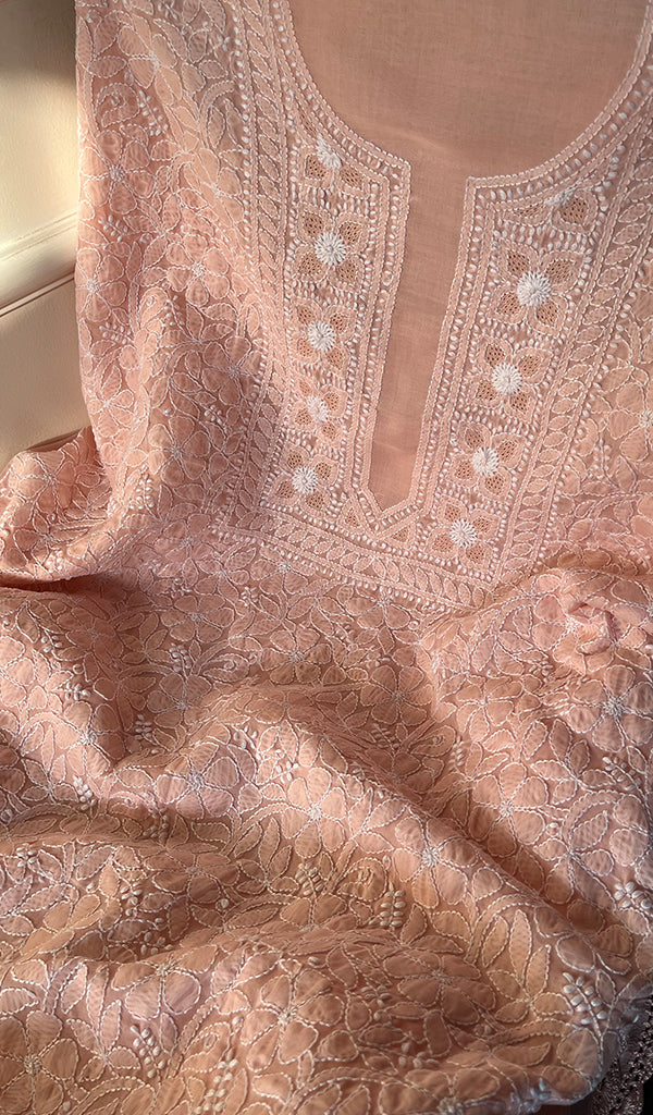 Women's Lakhnavi Handcrafted Cotton Chikankari Suit Material - HONC0294093