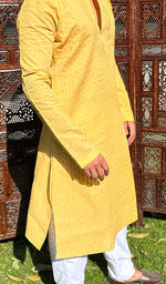 Load image into Gallery viewer, Men's Lucknowi Handcrafted Cotton Chikankari Kurta - HONC02606670
