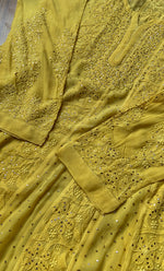 将图像加载到图库查看器中， Nilofar Women&#39;s Lakhnavi Handcrafted Viscose Georgette Chikankari Anarkali - HONC0269042
