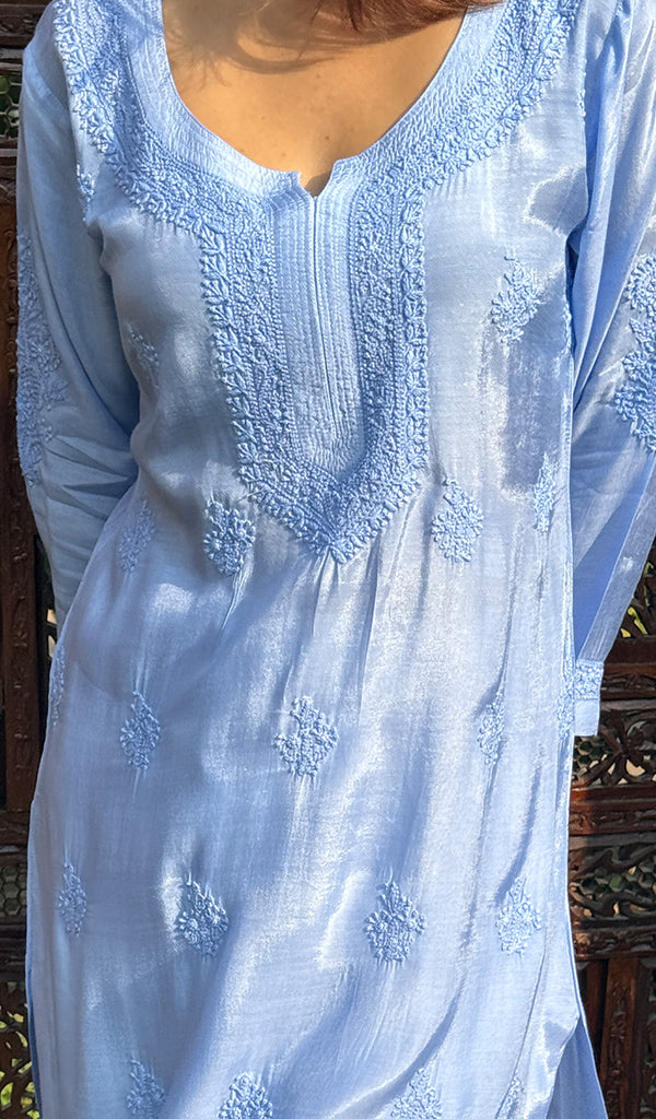 Women's Lucknowi Handcrafted Muslin Chikankari Kurti - HONC0180974