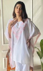 Load image into Gallery viewer, Women&#39;s Lucknowi Handcrafted Cotton Chikankari Kaftan - HONC0297354
