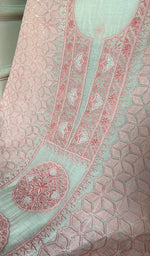 Load image into Gallery viewer, Women's Lakhnavi Handcrafted Mul Chanderi Unstitched Kurta And Dupatta Set - HONC0317225