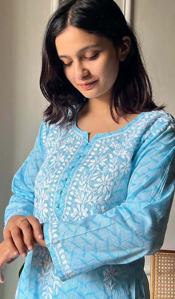 Women's Lucknowi Handcrafted Cotton Chikankari Kurti - HONC0290245