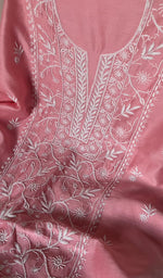 Load image into Gallery viewer, Women&#39;s Lakhnavi Handcrafted Mul Chanderi Chikankari Full Suit Material - HONC0256279
